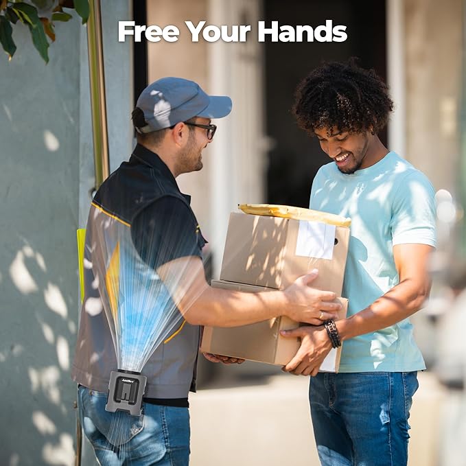 Portable Waist Fan, 4 Speeds 13000RPM Strong Airflow, Clip On Belt & Rechargeable, Battery Operated 24Hrs, Power Bank, Hands-Free Personal Shirt Fan for Outdoor Jobsite Camping Travel