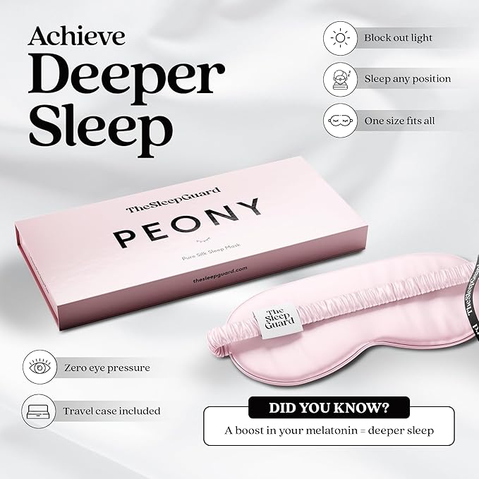 TheSleepGuard Pure Silk Sleep Mask [100% 6A Mulberry Silk, 22 Momme] Light Blocking Travel Essentials. Eye Masks for Sleeping. Black Oeko-Tex Blindfold. Eye Covers for Men & Women