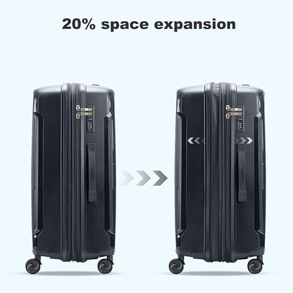 Nazhura Luggage Set, 3-Piece Hardside Suitcase Set, 20-inch Carry On, 24-inch, 28-inch Luggage