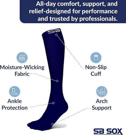 SB SOX Lite Compression Socks for Men & Women (15-20mmHg) – Best Compression Socks for Travel, Sports, and Daily Wear - XXL Sizes too!