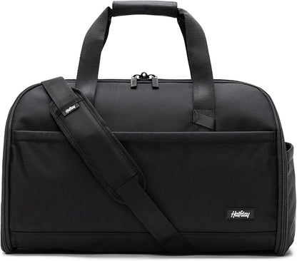 Halfday Convertible 2-in-1 Premium Garment Duffel Weekender Bag 40L | Wrinkle-Free Travel, Hanging Suit Compartment, Shoe Pockets, Trolley Sleeve. Balistic Nylon Carry-On, Jet