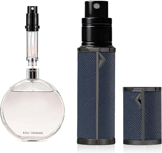 AB00DB 5ml Leather Perfume Atomiser Refillable, Bottom Fill Perfume Bottle, Portable and Leak-proof Suitable for Women and Men (AB00DB 5ml)