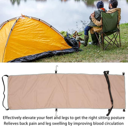 Ergonomic Adjustable Foot and Heel Hammock Cover, Comfort Airplane Footrest, Adjustable Portable Air Plane Flying Travel Foot Rest for Outdoor Travel Bus (Khaki)