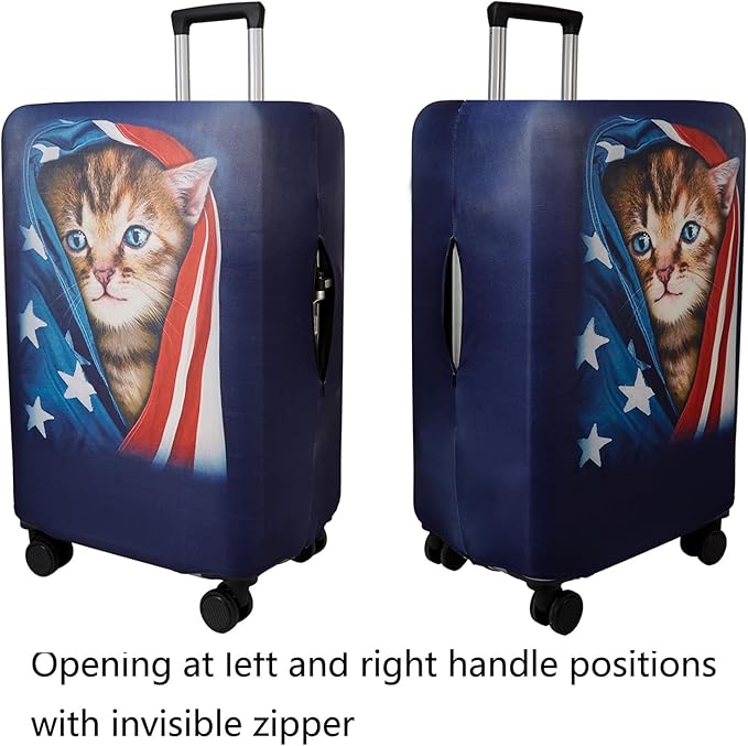 WUJIAONIAO Travel Luggage Cover Baggage Suitcase Cover Protector Skins 18-32 Inch (Cat A, M (for 22-24 inch luggage))