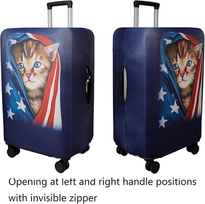 WUJIAONIAO Travel Luggage Cover Baggage Suitcase Cover Protector Skins 18-32 Inch (Cat A, M (for 22-24 inch luggage))