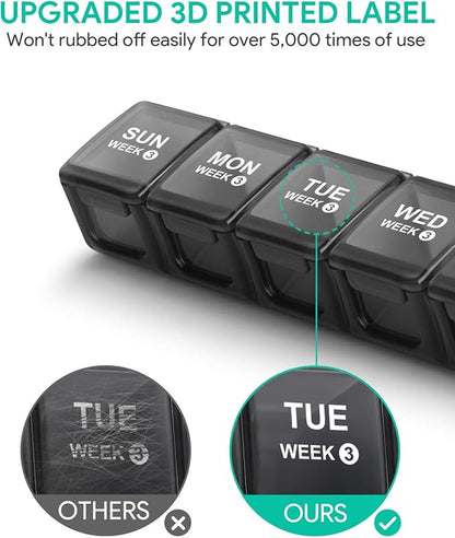 TookMag Monthly Pill Organizer 28 Day Pill Box, Large Medicine Pill Organizer 4 Weeks, One Month Pill Box Pill Case Travel Pill Organizer with Dust-Proof Container for Pills/Vitamin/Supplements