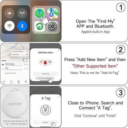 2025 New [Apple MFi Certified] (iOS Only) Air Tag, Bluetooth Tracker for Apple Find My, Replaceable Battery, Key Finder and Item Locator Smart Tag for Keys, Bags, Luggage, Pets, Wallet (White, 4PCS)