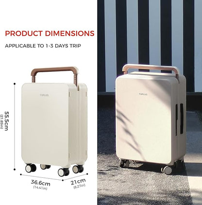 TUPLUS Suitcase ABS Hard Shell Luggage with 4 Spinner Wheels Hold Check in Travel Case, Balance Series