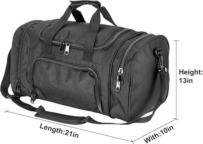 Small Duffel Bag Military Tactical Outdoor Gym Bag with Shoes Compartment for Sports Camping Hunting (Black)