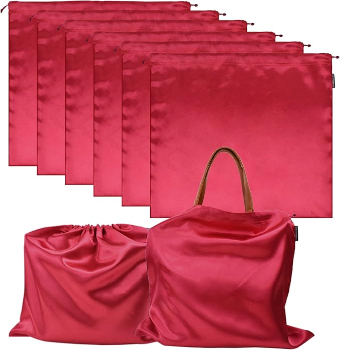 GONGKANGYUAN 6 Pack Dust Bags for Handbags – Silk Drawstring Storage Pouch, Dustproof Travel Organizer for Purses, Shoes & Boots