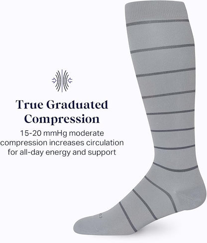 Comrad Nylon Knee High Socks - 15-20mmHg Graduated Compression Socks - Soft & Breathable Support Unisex Socks