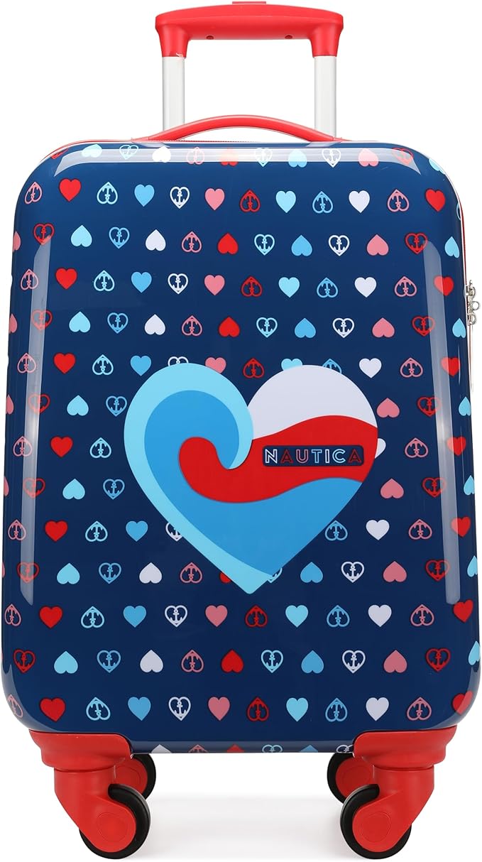 Nautica Kids Luggage - 18" Airline Approved Rolling Hardside Upright Carry-on Suitcase with Wheels (Nautica Peace)
