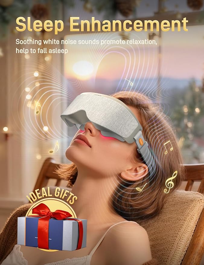 EVA BELLE Eye Mask Sleeping Mask for Computer Users, Christmas Birthday Gifts for Women Men Teenagers Old Man, Sleep Improvement with Bluetooth Music, Sleep Mask for Eye Strain, Gray