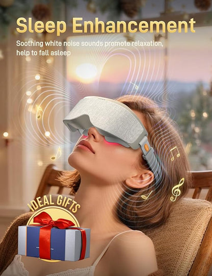 EVA BELLE Eye Mask Sleeping Mask for Computer Users, Christmas Birthday Gifts for Women Men Teenagers Old Man, Sleep Improvement with Bluetooth Music, Sleep Mask for Eye Strain, Gray