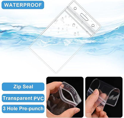 100 Pack Clear Luggage Tags Bag Tags Holder Identification ID Card Badge Holder with Luggage Tag Loop Straps for Business Travel and Office Supplies