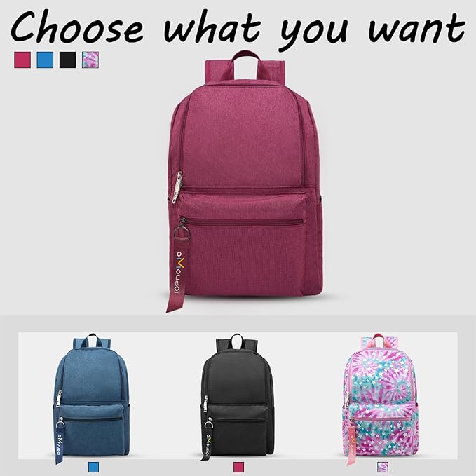 OMOUBOI 14 inch Travel Laptop Backpack for Women Men Teen 20L Weekender Casual Daypacks Airline Approved Lightweight College School Bookbag Wine Red