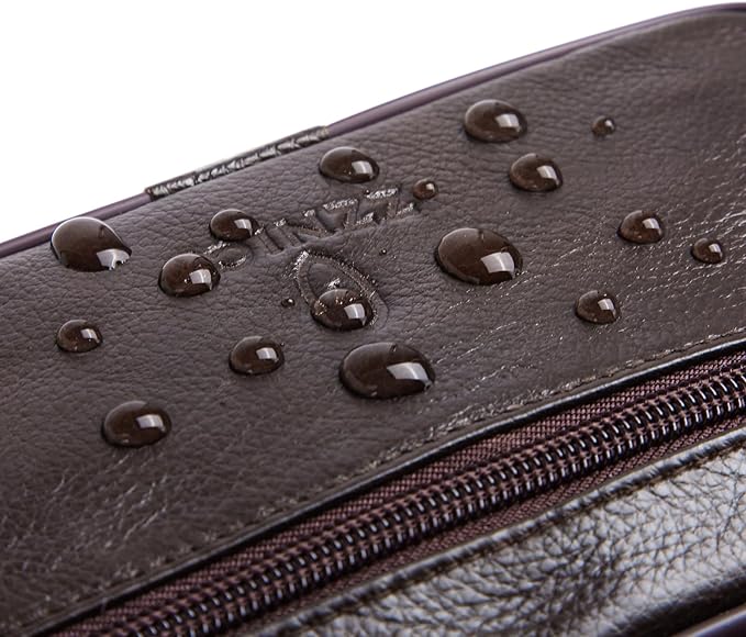 Genuine Leather Fanny Pack/Waist Bag/Organizer with Adjustable Belt, Multiple Pockets For Men and Women