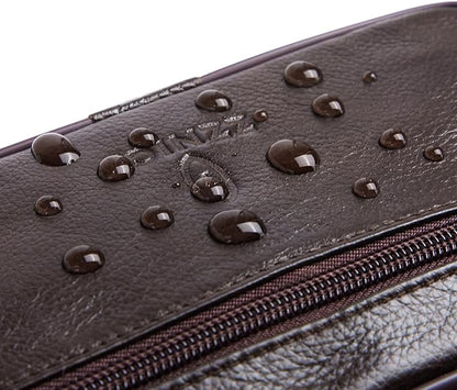 Genuine Leather Fanny Pack/Waist Bag/Organizer with Adjustable Belt, Multiple Pockets For Men and Women