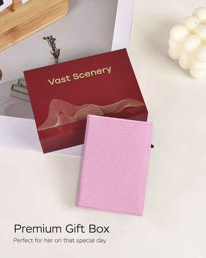 Women's Small Wallet - Sleek & Secure - RFID Blocking Compact Wallet with Slim Lightweight Pop Up Credit Card Holder, Premium Leather Capacity 11+ Cards Plus Cash & ID, Gift for Her