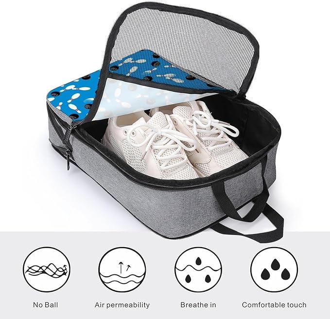 Portable Shoe Packing Storage Organizer with Handle Soccer Cleats Bag for Sport Sport Bowling Ball Pins Blue Travel Shoe Bag