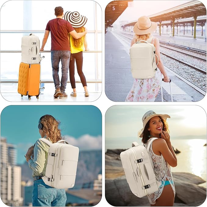 Carry On Backpack, 42L Flight Approved Travel Backpack for Men Women,Airline Approved Gym Backpack Waterproof Business Laptop Daypack Laptop Backpack,Casual Daypack for Business Weekend Hiking