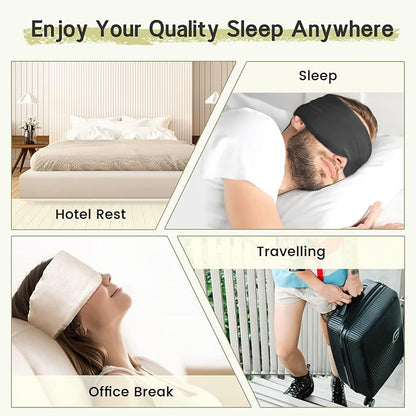 100% Handmade Bamboo Sleeping Eye Mask for Women for Men,Night Masks,Organic Sleep Mask,Blockout Eye Mask for Sleeping,Large Size Adjustable (1 PC, Dark Grey)