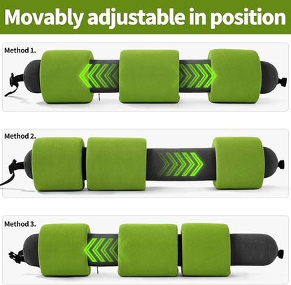 3-Ring Memory Foam Travel Neck Pillow It has obtained a Patent. The Three Rings can be movably Adjusted to Provide Flexible Support for The Neck, Head, and Other Areas.Green