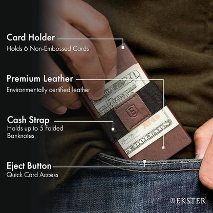 Ekster Senate Cardholder Wallet for Men | Slim Wallets for Men w/RFID Blocking Layer | Minimalist Wallet for Men w/Push Button for Quick Card Access | Card Wallet & Mens Wallet Slim