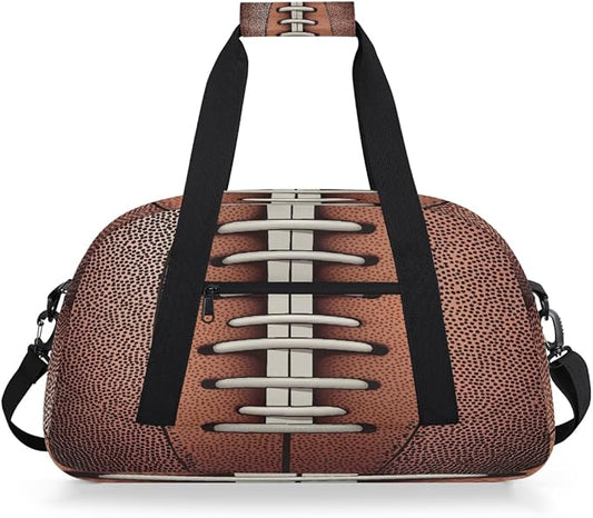 Kids Duffle Bag Girls Boys American Football Texture Weekender Overnight Bag,Lightweight Duffel Bags for Traveling Gym Sport Dance