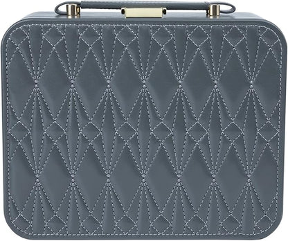 Travel Jewelry Case Large, Jewelry Box Large Jewelry Travel Organizer Jewelry Case with Handle, Best Gift for women Girls, Grey