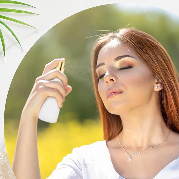 Roshtia 30 Pcs 3.4 oz/ 100 ml Gold, Silver, Rose Gold Glass Spray Bottle Refillable Perfume Atomizer Clear Decorative Empty Bottles with Fine Mist Sprayer Pump for Face Body Travel