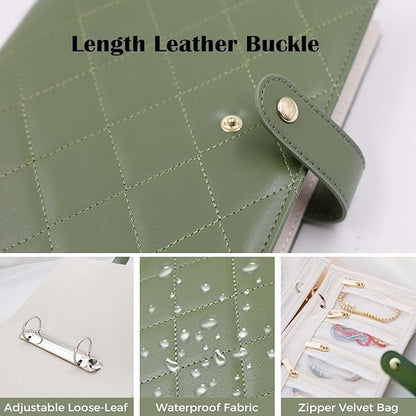 Travel Jewelry Organizer Case,Portable Jewelry Organizers Storage Book, Compact Jewelry Roll for Earrings, Rings, Necklaces - Perfect Jewelry Travel Bag for Women