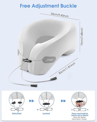 jiaao Travel Pillow, Neck Pillow Airplane, Plane Pillow Memory Foam Travel Neck Pillow with 360° Head and Neck Support, Portable Travel Essential Suitable for Airplane, Car, Train, or Bus Trip