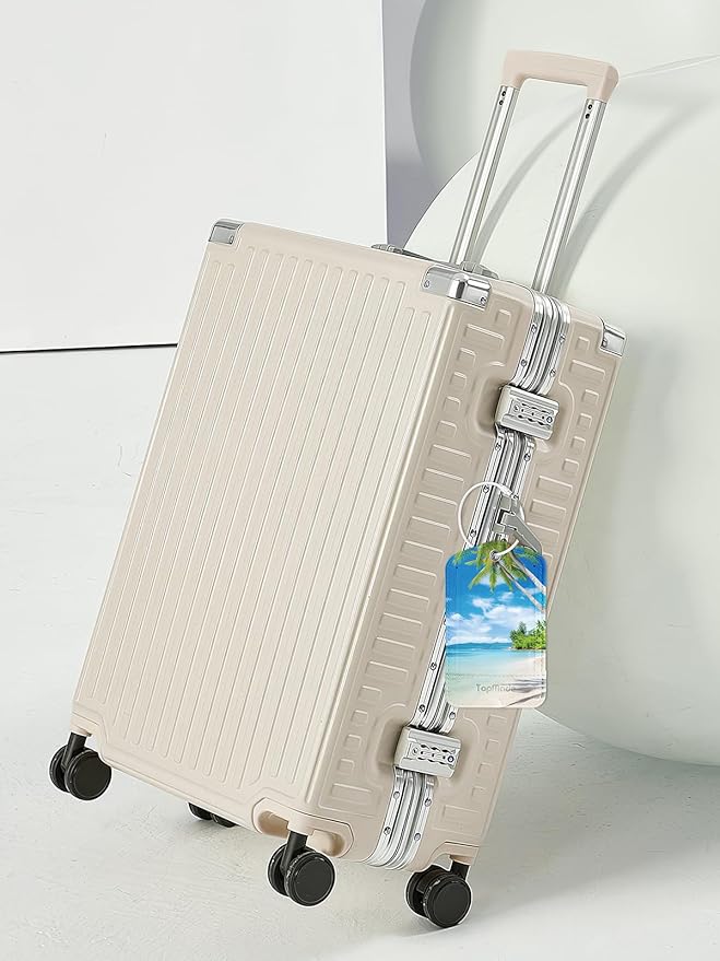 TopMade Smart Luggage Tag with Find My, Premium Leather Luggage Tags for Suitcase, Travel Bags, Backpacks, Anti-Lost Suitcase Tag Tracker for Travel with Privacy Name Card, Rechargeable