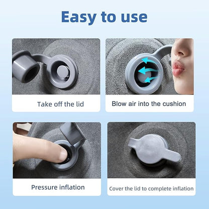 Travel Cushion,Air Seat Cushion,Evolution Cushion Portable & Lightweight Inflatable Seat Cushion - Ideal for Airplane Chairs, School Bleachers, Stadium Seats, and Wheelchairs (Gray)