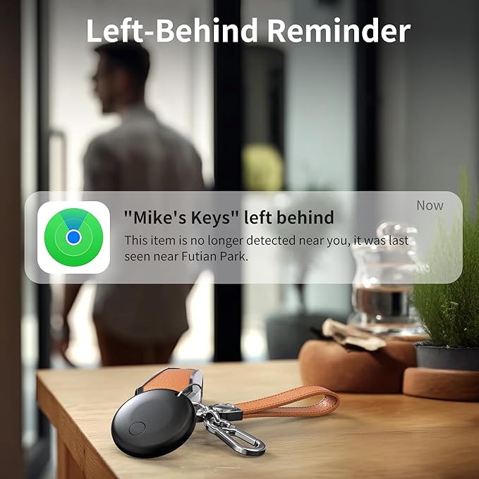 2025 Air Tracker Tags-4 Pack Bluetooth Tracker for Apple Find My app (iOS Only) Keys Finder, Smart Tag, Item Locator for Luggage, Backpack, Suitcases, Replaceable Battery (Black, 4 Pack)