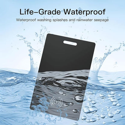 RAINDROPS 2025 Wallet Tracker Card, Ultra-Thin Wallet AirTag Card Works with Apple Find My, Wireless Charging Item Finder for Luggage, Passport, Bags (iOS Only, Black, 2 Pack)