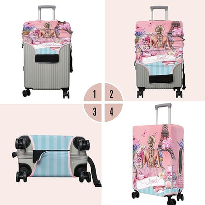 Travel Luggage Cover Suitcase Protector Fits 18-32 Inch Wheel Covers PatternedTravel Related Items Flower Luggage Protector Elastic XL