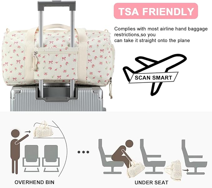 BLUBOON Duffle Bag Girls Kids Cute Gym Bag with Shoes Compartment & Wet Separation Waterproof Sports Overnight Travel Bag