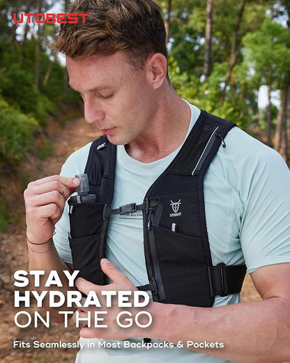 500ml Soft Flask, 2 Pack Flexible TPU Hydration Water Bottle, Collapsible with 42mm Caliber for Running, Hiking, Cycling, Climbing, and Marathon Green