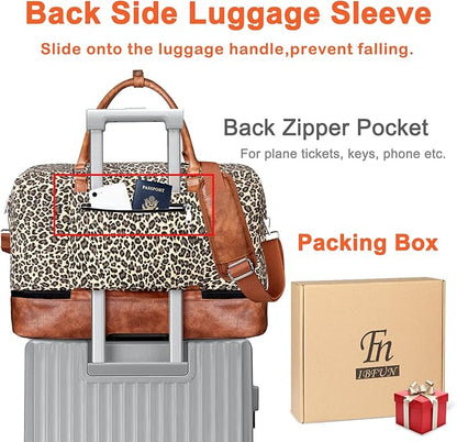 IBFUN Weekender Bags for Women, 21" Weekender Travel Bag, Travel Duffle Bag with Shoe Compartment Carry on Overnight Duffel Bag for Weekend Travel Business Trip, 3PCS