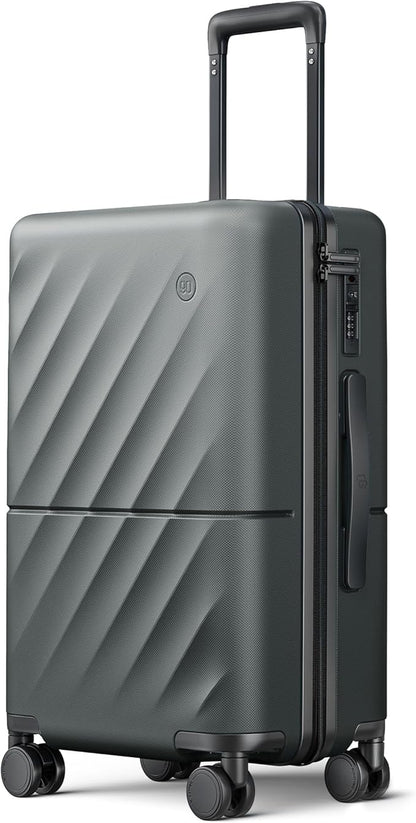 NINETYGO Carry On Suitcase, 20 Inch Carry-On Luggage with Double Spinner Wheels, Anti-Burst Zipper, Hard Case PC Suitcase Carry On, Lightweight Travel Luggage, TSA Approved (Slate Grey, Hudson)