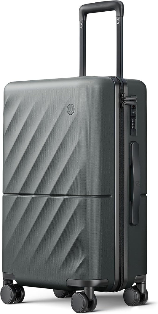 NINETYGO Carry On Suitcase, 20 Inch Carry-On Luggage with Double Spinner Wheels, Anti-Burst Zipper, Hard Case PC Suitcase Carry On, Lightweight Travel Luggage, TSA Approved (Slate Grey, Hudson)