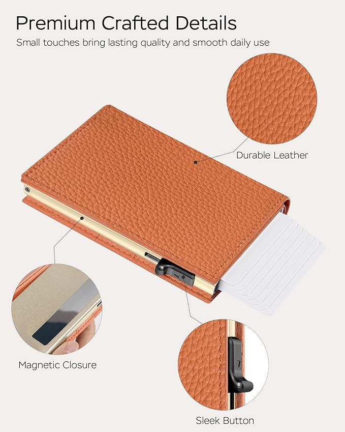 Women's Small Wallet - Sleek & Secure - RFID Blocking Compact Wallet with Slim Lightweight Pop Up Credit Card Holder, Premium Leather Capacity 11+ Cards Plus Cash & ID, Gift for Her