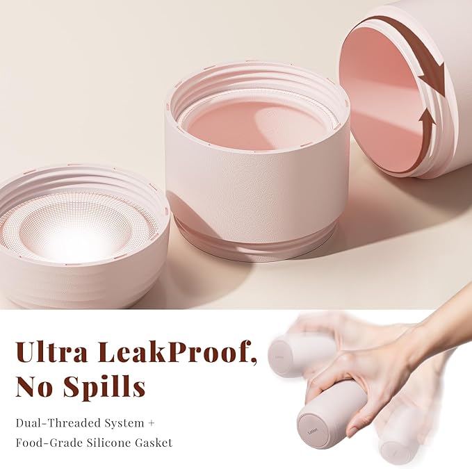 New Travel Toiletry Containers [Ultra Leakproof] TSA-Approved, PLA Hard Shell Jars with 5 Magnetic Labels, Wide Mouth Bottles for Lotion, Cleanser, Shampoo, Conditioner, Pink, 3 Pack, 2OZ