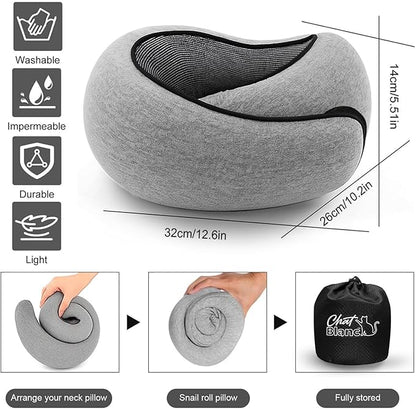 CHAT BLANC Travel Neck Pillow for Airplane, New Memory Foam Neck Travel Pillow for Airplanes, Airplane Pillow, Plane Pillow, Neck Pillow for Traveling Suitable for Airplanes
