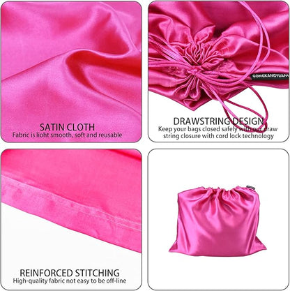 GONGKANGYUAN 6 Pack Dust Bags for Handbags – Silk Drawstring Storage Pouch, Dustproof Travel Organizer for Purses, Shoes & Boots