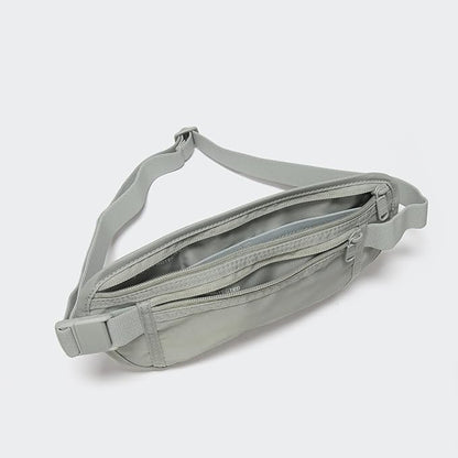 Pander RFID Blocking Travel Money Belt – Hidden Waist Pouch for Passport, Cash, Cards, Slim Belt Bag for Men and Women, Light Grey