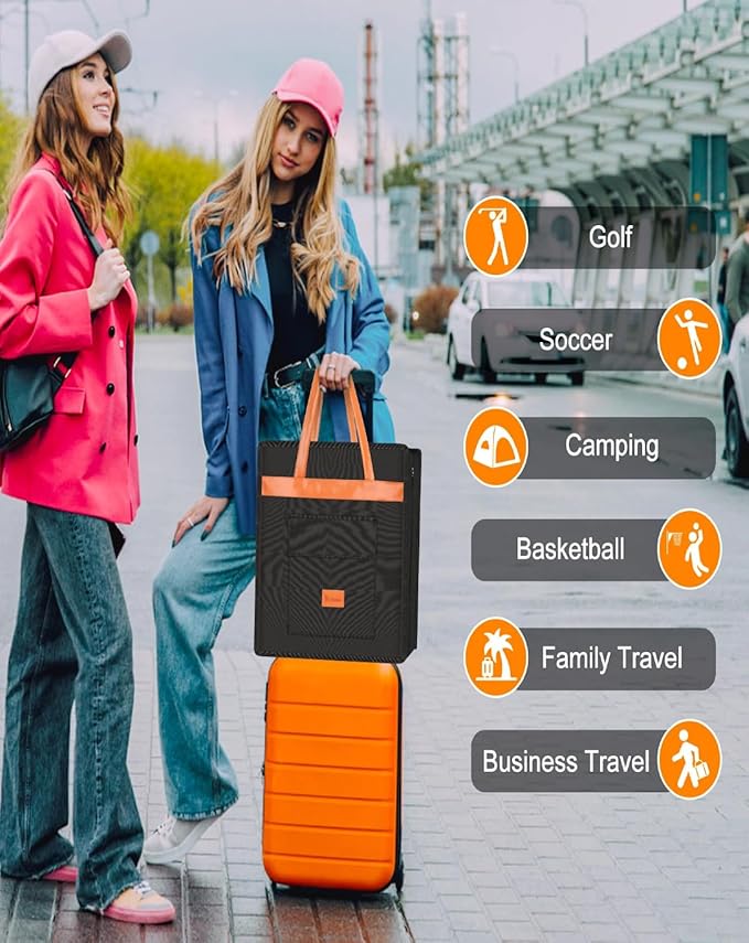 Yotako Shoe Bag for Travel with Leathers Handle,Portable Shoe Organizer with Pockets,3 in 1 Hanging Luggage Shoe Storage Bag,Travel Shoe Bag for Women Men Fit 6 PCS Shoes,Black