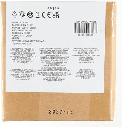 Amazon Basics 5-Pack USB-A to Micro USB Charging Cable, 480Mbps Transfer Speed with Gold-Plated Plugs, USB 2.0, 6 Foot, Black